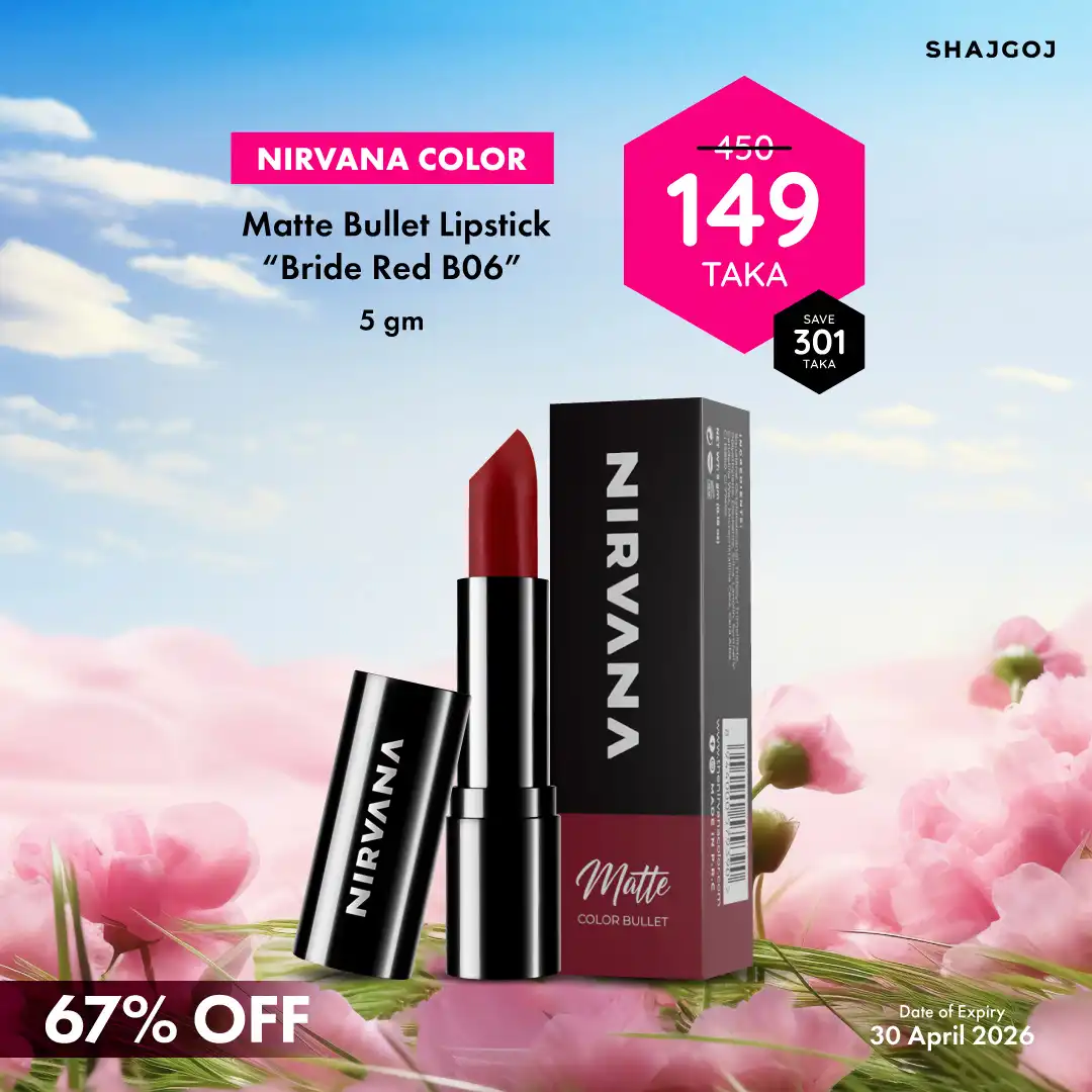 Nirvana Color Matte Bullet Lipstick - Bride Red B06