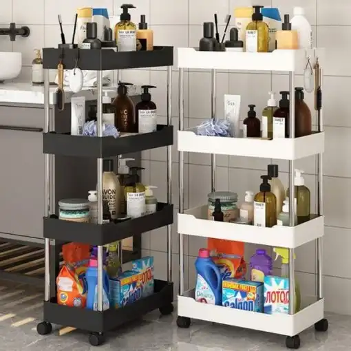 Wide Type High Capacity Multi Purpose Cart rack floor bathroom toilet gap living room kitchen layered rack storage trolley