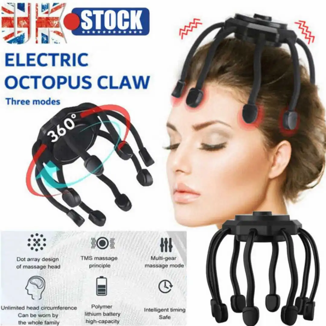 Electric Head Octopus Scalp Massager Therapy Device (Rechargeable)